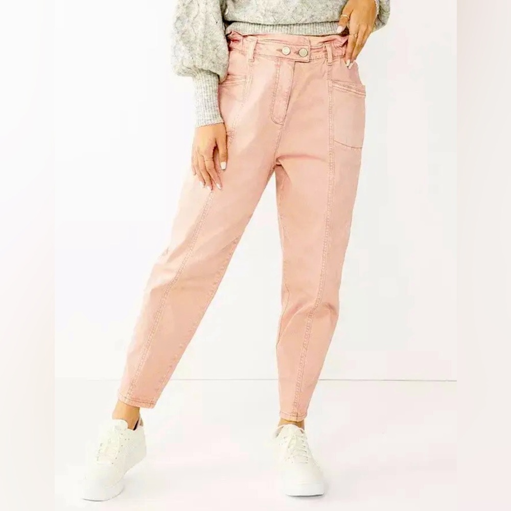 New SO High Rise Waist Utility Pants Junior Size 7 Pink